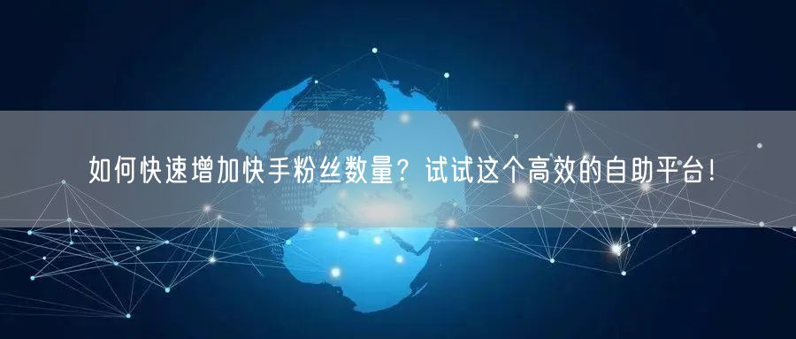 如何快速增加快手粉丝数量？试试这个高效的自助平台！