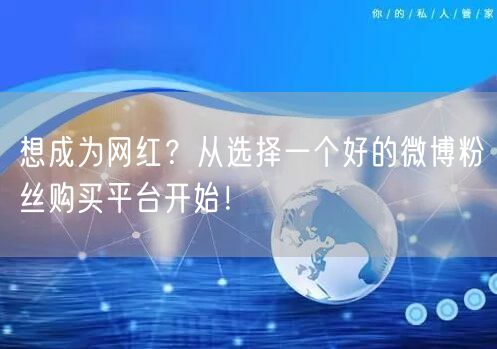 想成为网红？从选择一个好的微博粉丝购买平台开始！