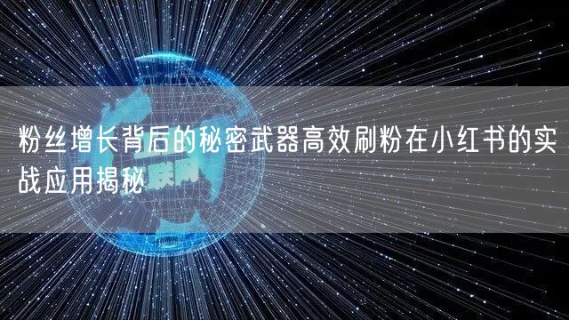 粉丝增长背后的秘密武器高效刷粉在小红书的实战应用揭秘
