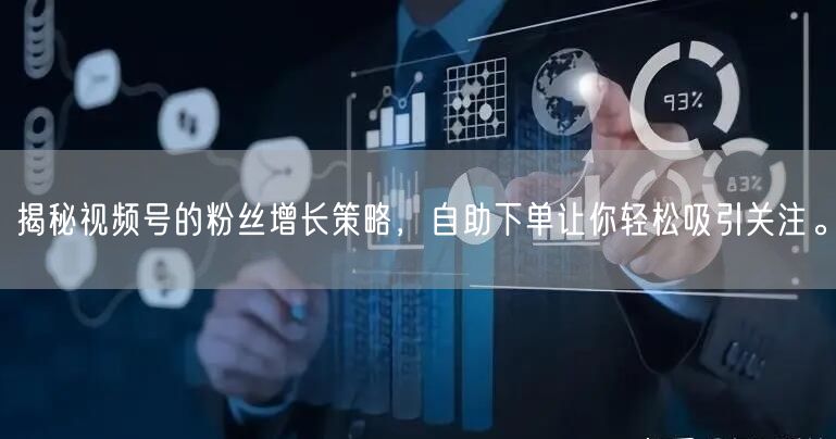 揭秘视频号的粉丝增长策略，自助下单让你轻松吸引关注。