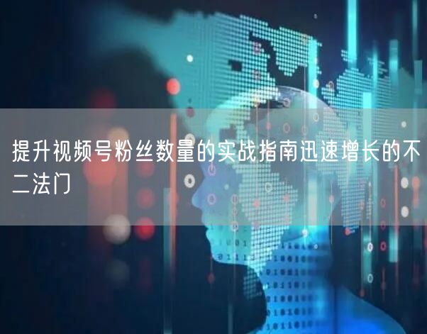 提升视频号粉丝数量的实战指南迅速增长的不二法门