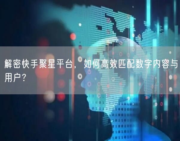解密快手聚星平台，如何高效匹配数字内容与用户？