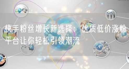 快手粉丝增长新选择：优质低价涨粉平台让你轻松引领潮流
